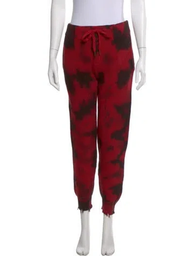Pre-owned Ser.o.ya Tie-dye Print Distressed Accents Sweatpants In Red