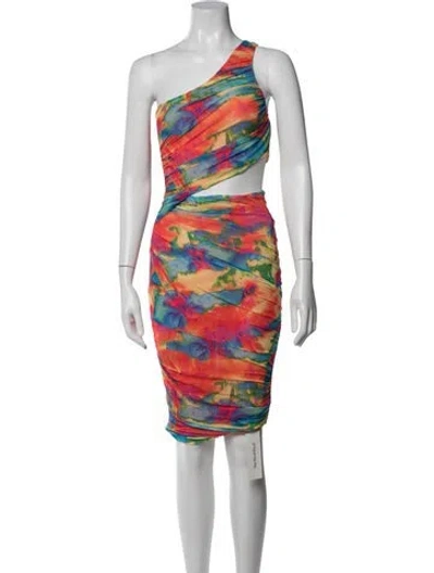 Pre-owned Ser.o.ya Tie-dye Print Knee-length Dress In Orange