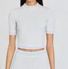 Ser.o.ya Tif Baby Tee In Baby Blue In Black