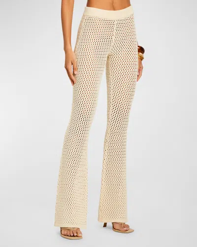 Ser.o.ya Tish Knit Flare Trousers In Cream