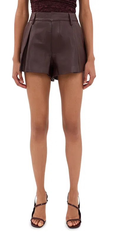 Ser.o.ya Tomassi Leather Shorts Bordeaux In Burgundy