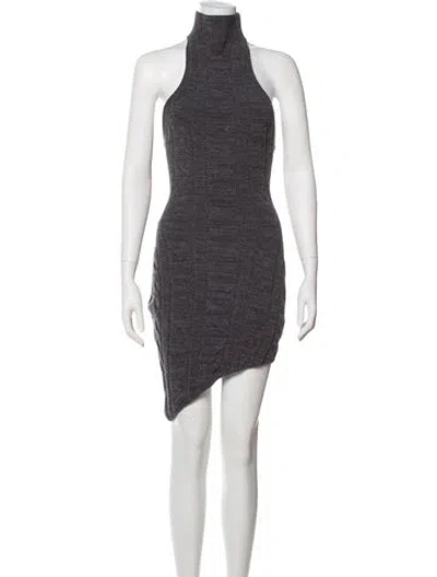 Pre-owned Ser.o.ya Turtleneck Knee-length Dress In Gray