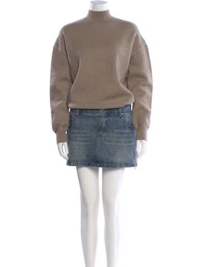 Pre-owned Ser.o.ya Turtleneck Knee-length Dress In Neutral