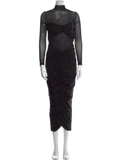 Pre-owned Ser.o.ya Turtleneck Long Dress In Black