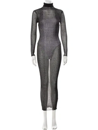 Pre-owned Ser.o.ya Turtleneck Long Dress In Black