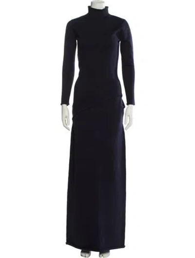 Pre-owned Ser.o.ya Turtleneck Long Dress In Blue