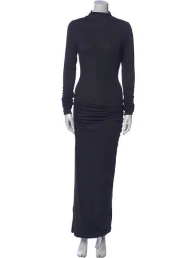 Pre-owned Ser.o.ya Turtleneck Long Dress In Blue