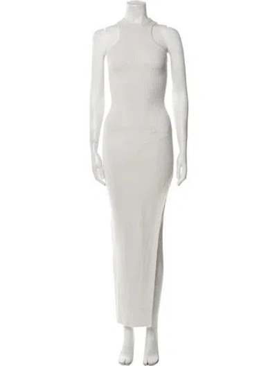 Pre-owned Ser.o.ya Turtleneck Long Dress In Neutral