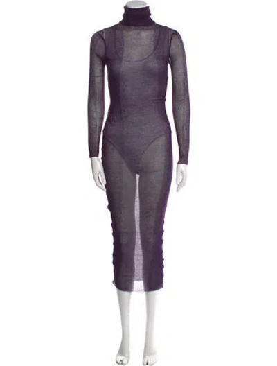 Pre-owned Ser.o.ya Turtleneck Long Dress In Purple