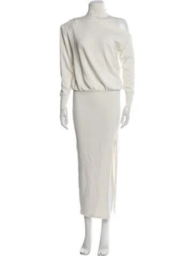 Pre-owned Ser.o.ya Turtleneck Long Dress In White