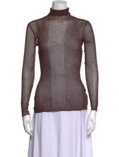 Pre-owned Ser.o.ya Turtleneck Long Sleeve Top In Brown