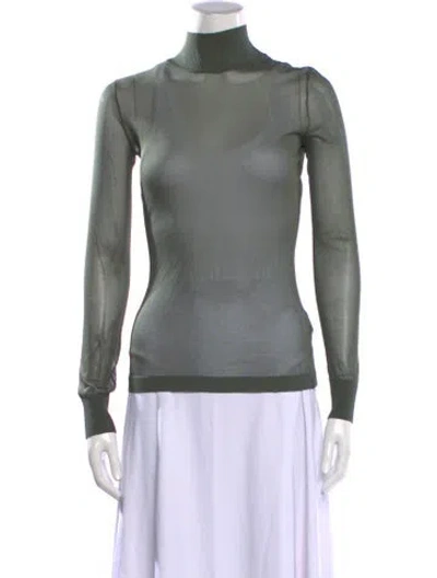 Pre-owned Ser.o.ya Turtleneck Long Sleeve Top In Green