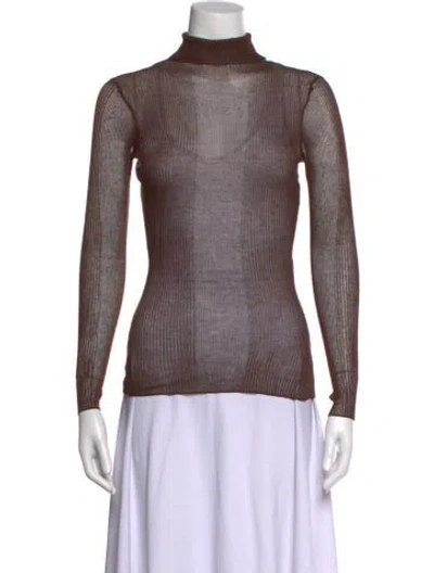 Pre-owned Ser.o.ya Turtleneck Long Sleeve Top W/ Tags In Brown