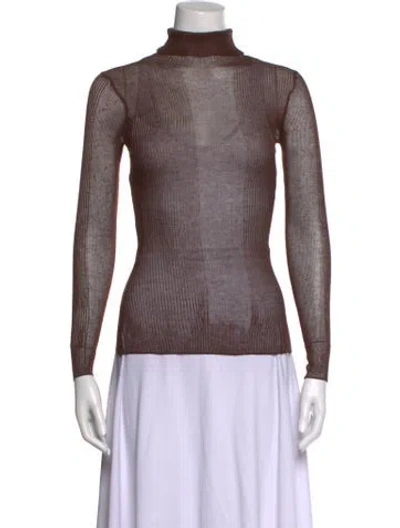 Pre-owned Ser.o.ya Turtleneck Long Sleeve Top W/ Tags In Brown