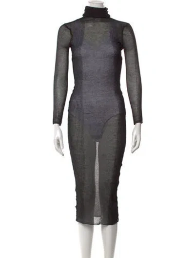 Pre-owned Ser.o.ya Turtleneck Midi Length Dress In Black