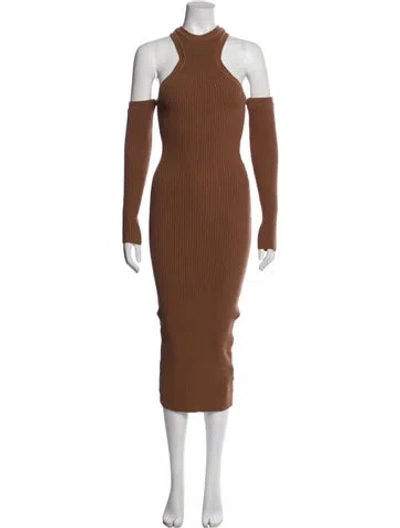 Pre-owned Ser.o.ya Turtleneck Midi Length Dress In Neutral