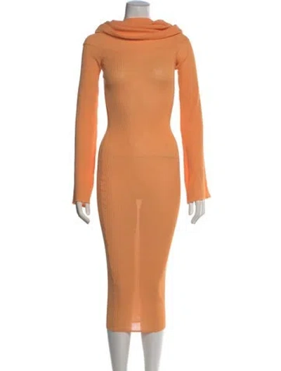 Pre-owned Ser.o.ya Turtleneck Midi Length Dress In Orange