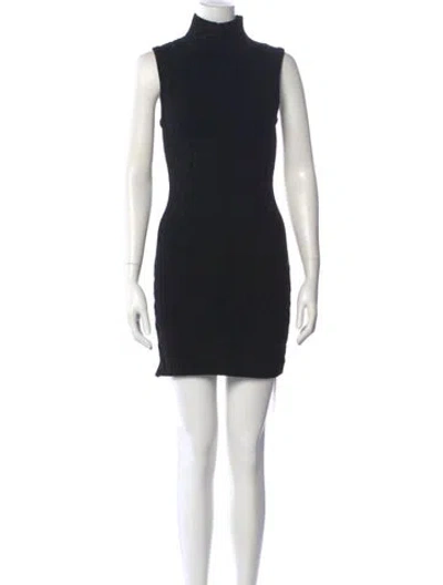 Pre-owned Ser.o.ya Turtleneck Mini Dress In Black