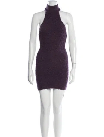 Pre-owned Ser.o.ya Turtleneck Mini Dress In Purple