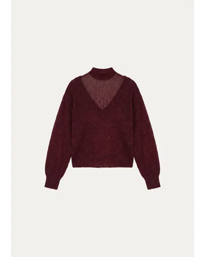 Ser.o.ya Vada V-neck Sweater In Burgundy