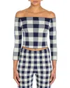 Ser.o.ya Seroya Vale Top In Bold Navy Gingham