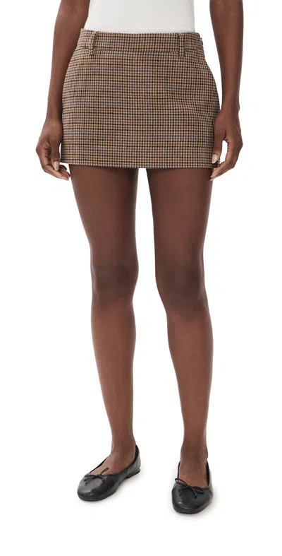 Ser.o.ya Valkiria Skort Tan Houndstooth In Brown