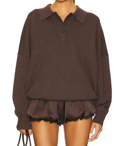 Ser.o.ya Vespen Collar Sweater In Slate Brown