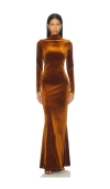 Ser.o.ya Viola Velvet Dress In Brown