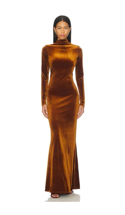 Ser.o.ya Viola Velvet Dress In Brown