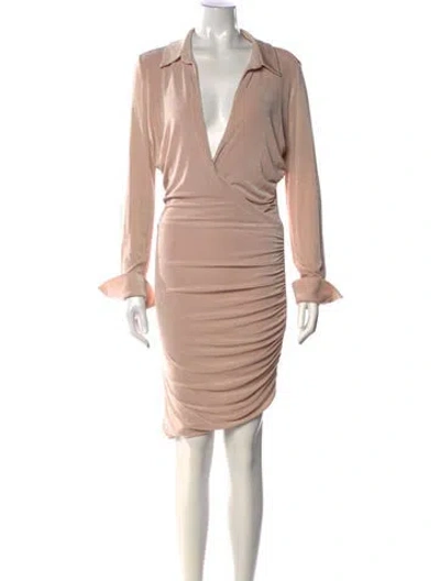 Pre-owned Ser.o.ya V-neck Knee-length Dress In Neutral