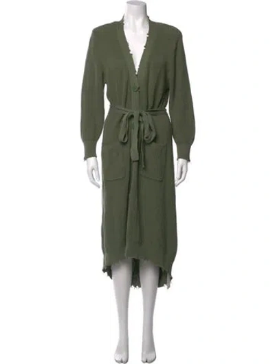 Pre-owned Ser.o.ya V-neck Long Dress In Green