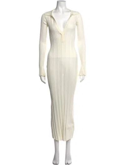 Pre-owned Ser.o.ya V-neck Long Dress In Neutrals