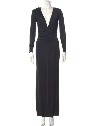 Pre-owned Ser.o.ya V-neck Long Dress W/ Tags In Black