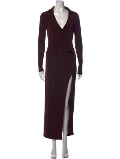 Pre-owned Ser.o.ya V-neck Long Dress W/ Tags In Brown