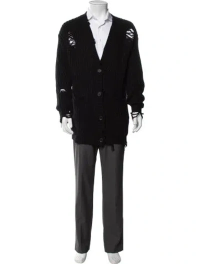 Pre-owned Ser.o.ya V-neck Long Sleeve Cardigan In Black