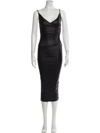 Pre-owned Ser.o.ya V-neck Midi Length Dress In Gray