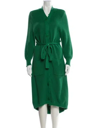 Pre-owned Ser.o.ya V-neck Midi Length Dress In Green
