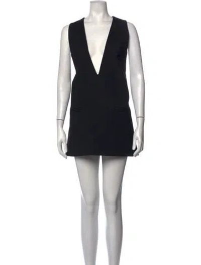 Pre-owned Ser.o.ya V-neck Mini Dress In Black