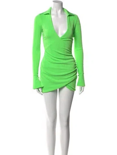Pre-owned Ser.o.ya V-neck Mini Dress In Green