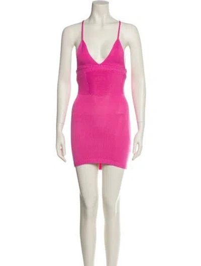 Pre-owned Ser.o.ya V-neck Mini Dress In Pink