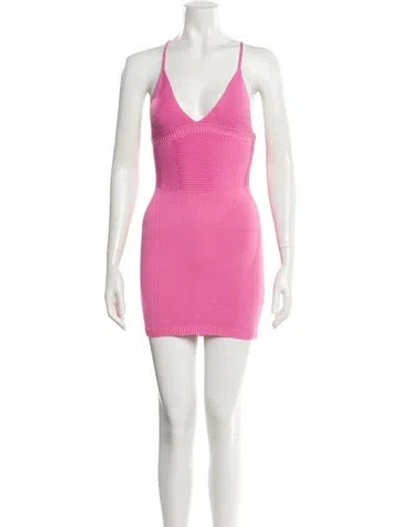 Pre-owned Ser.o.ya V-neck Mini Dress In Pink