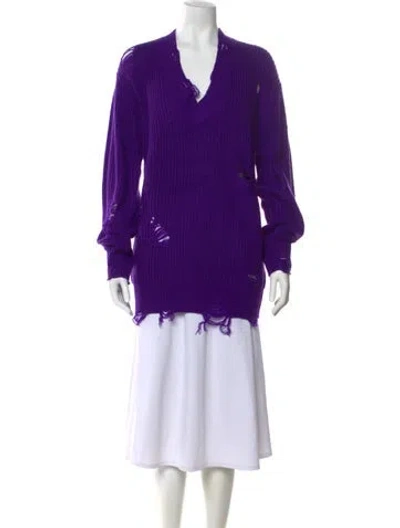 Pre-owned Ser.o.ya V-neck Mini Dress In Purple