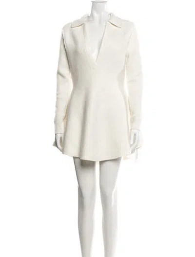 Pre-owned Ser.o.ya V-neck Mini Dress W/ Tags In Neutral