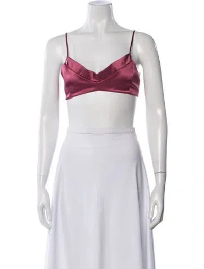 Pre-owned Ser.o.ya V-neck Sleeveless Crop Top In White