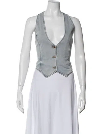 Pre-owned Ser.o.ya V-neck Sleeveless Top In Blue