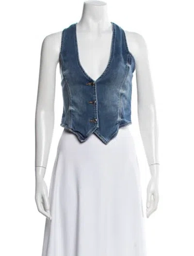 Pre-owned Ser.o.ya V-neck Sleeveless Top In Blue