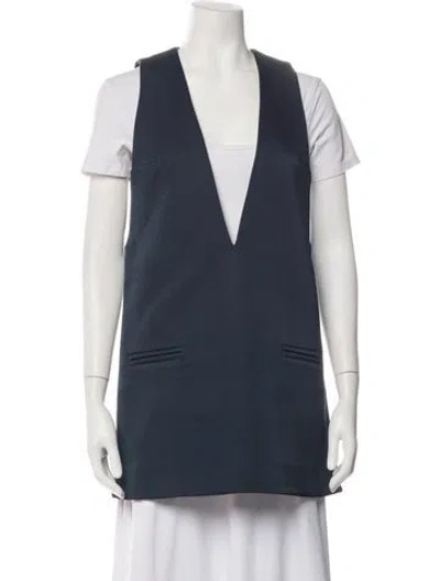 Pre-owned Ser.o.ya V-neck Sleeveless Top In Blue