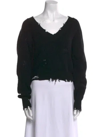 Pre-owned Ser.o.ya V-neck Sweater In Black