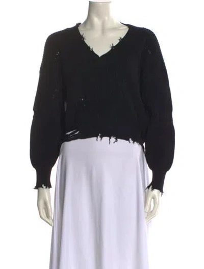 Pre-owned Ser.o.ya V-neck Sweater In Black