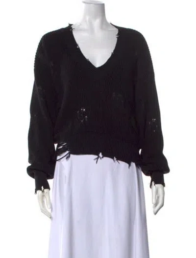 Pre-owned Ser.o.ya V-neck Sweater In Black